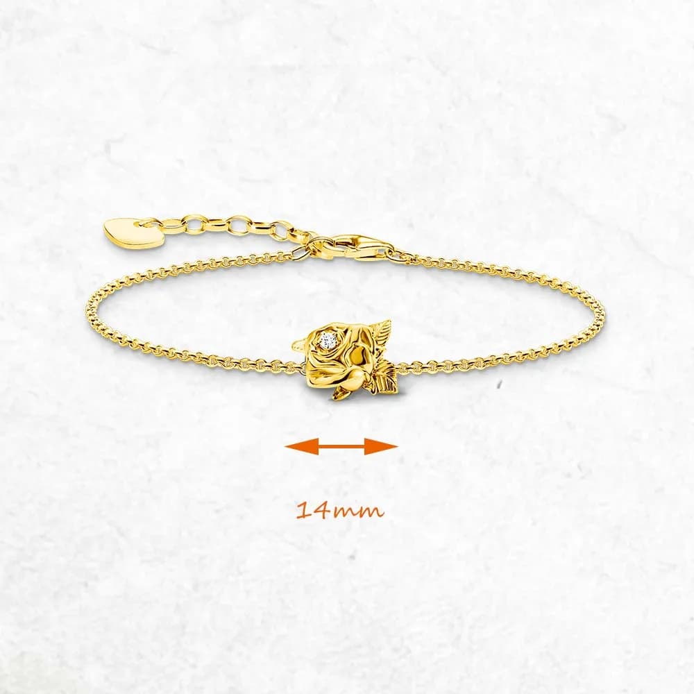 Bracelet doré à fleur de Rose, flambant neuf, bijoux en argent Sterling 925, cadeau tendance pour femmes