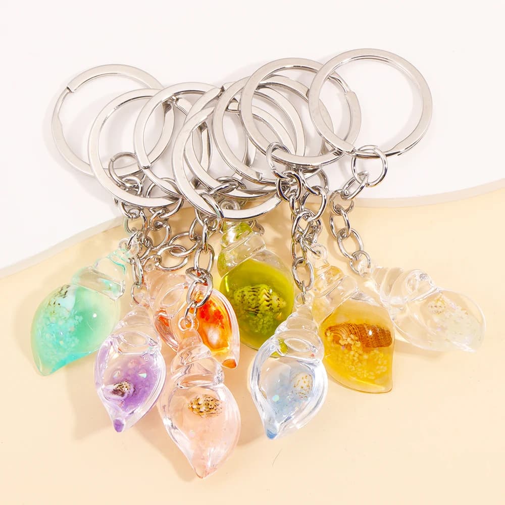 Mignon coloré lumineux conque pendentif bijoux porte-clés créatif personnalisé vacances Souvenirs cadeau voiture sacs