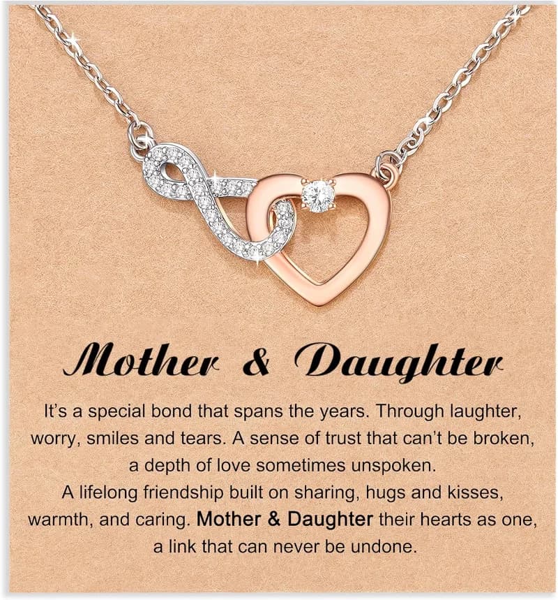 Collier coeur imbriqué pour la fête des mères, grand-mère, belle-mère, fille, petite-fille, cadeaux de Noël, anniversaire de mariage