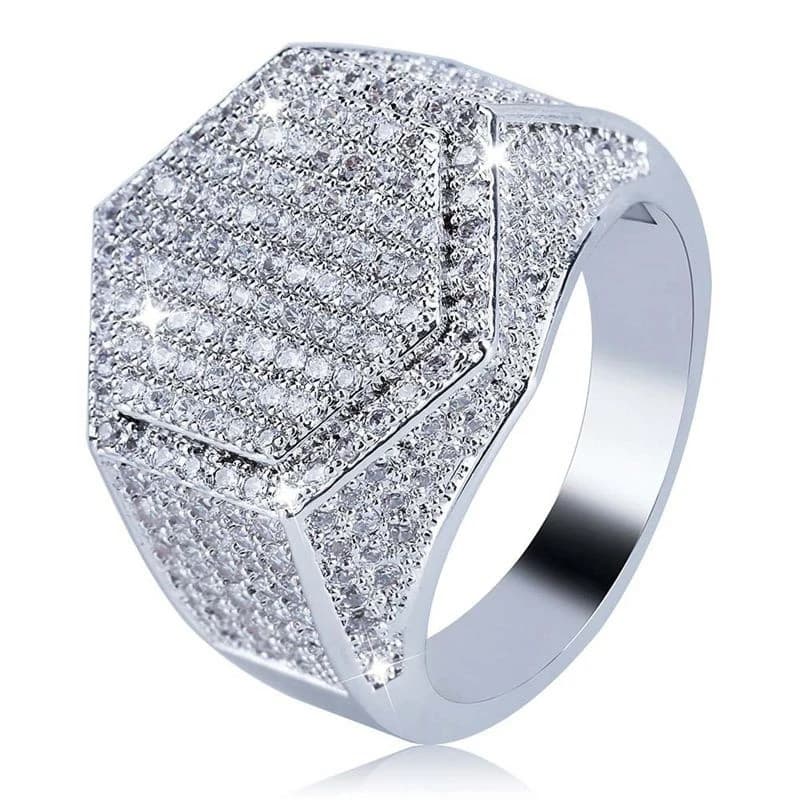 ChimHip Hop-Bague Rock de Luxe pour Homme, Or/Argent, Documents, Full Bling, Glacé, Cubique, Micro Pavé, CZ, Bagues, Mariage, ix, Bijoux, Cadeau