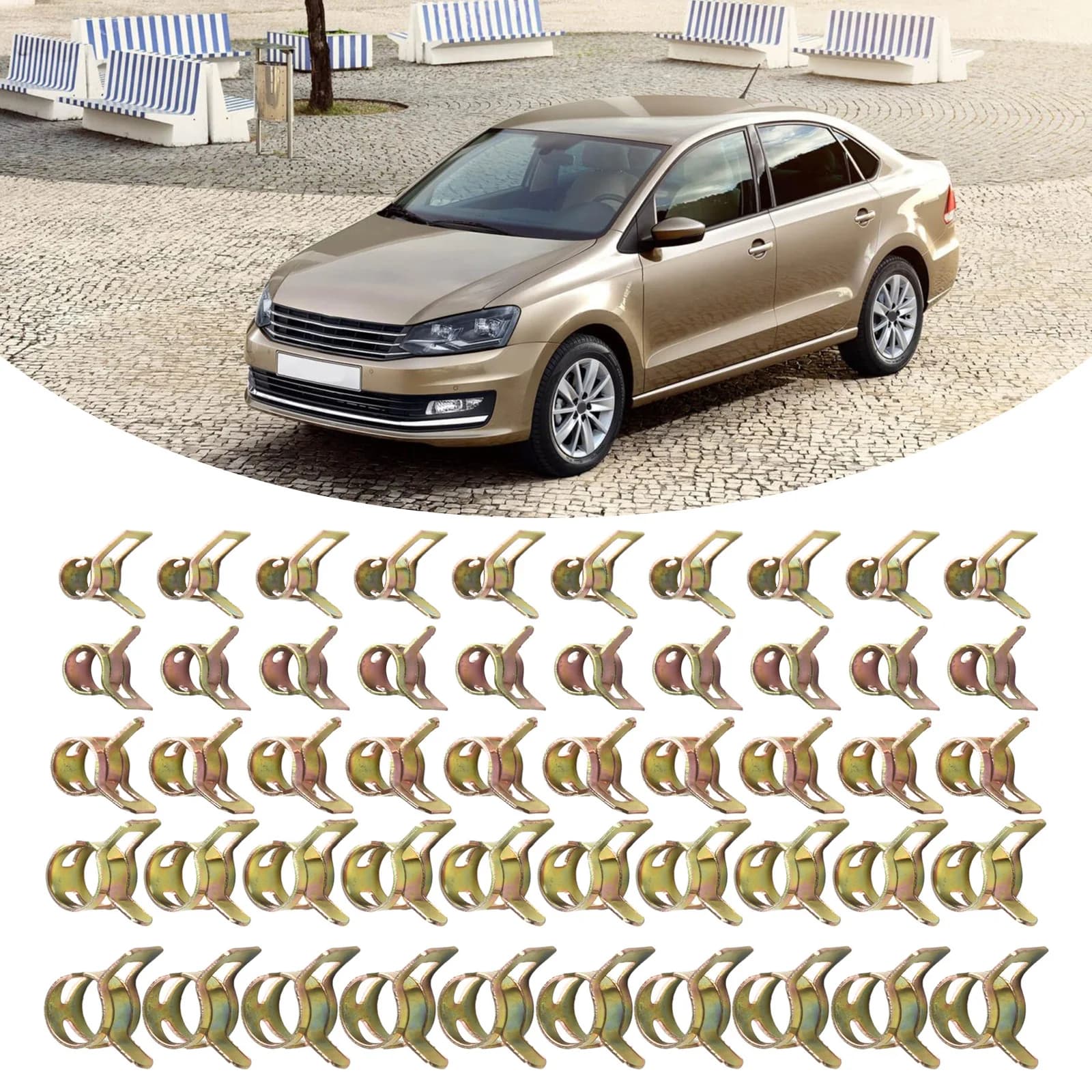 50 pièces/ensemble colliers de serrage tout neuf 5/6/7/8/9mm voiture Auto pince à ressort huile de carburant tuyau d'eau tuyau collier de serrage fixation 5 tailles pièces