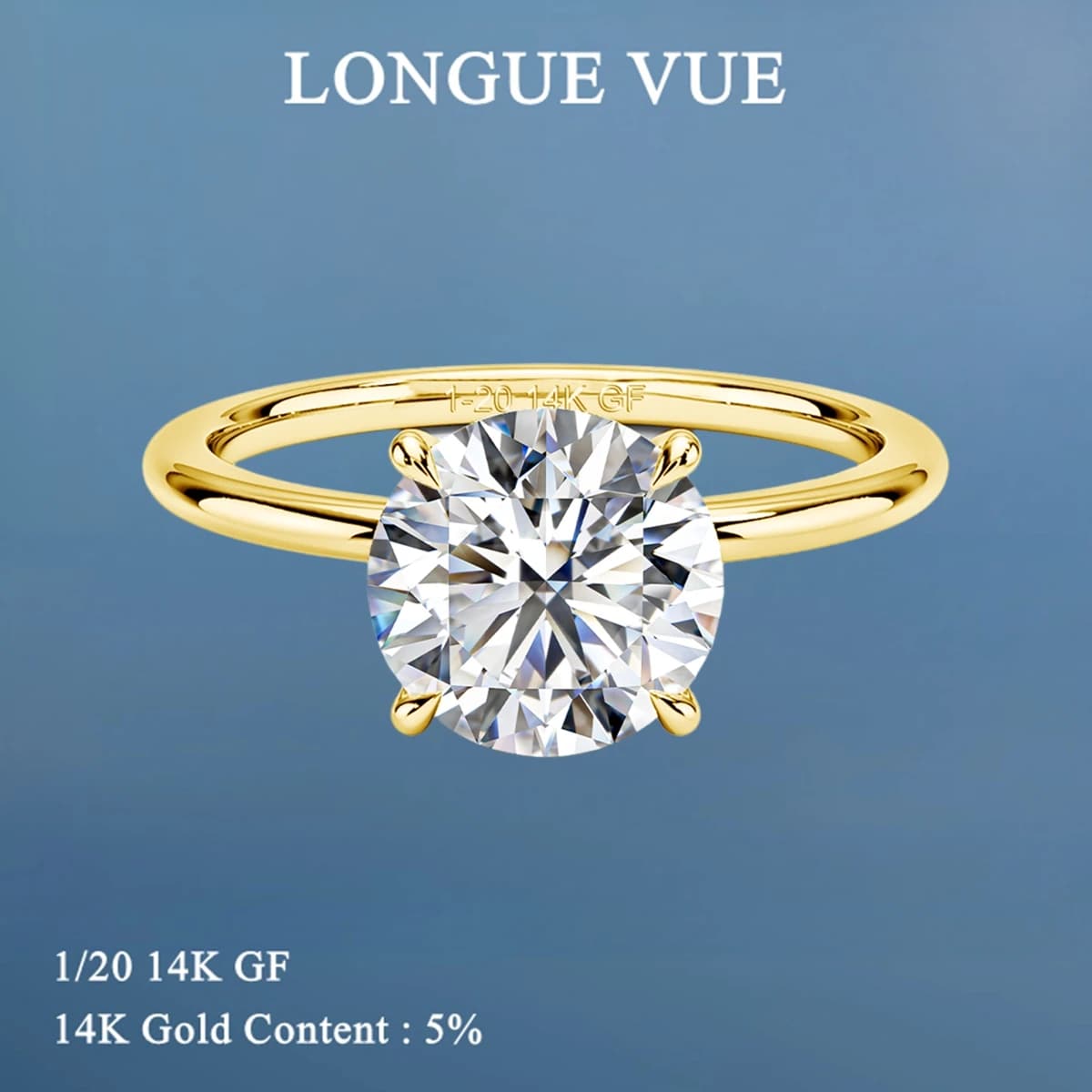 Bague Solitaire Moissanite en or 14K, 2 carats, ne se décolore jamais, solide, pour femmes, bracelet de mariage, cadeau de fiançailles, bijoux hypoallergéniques