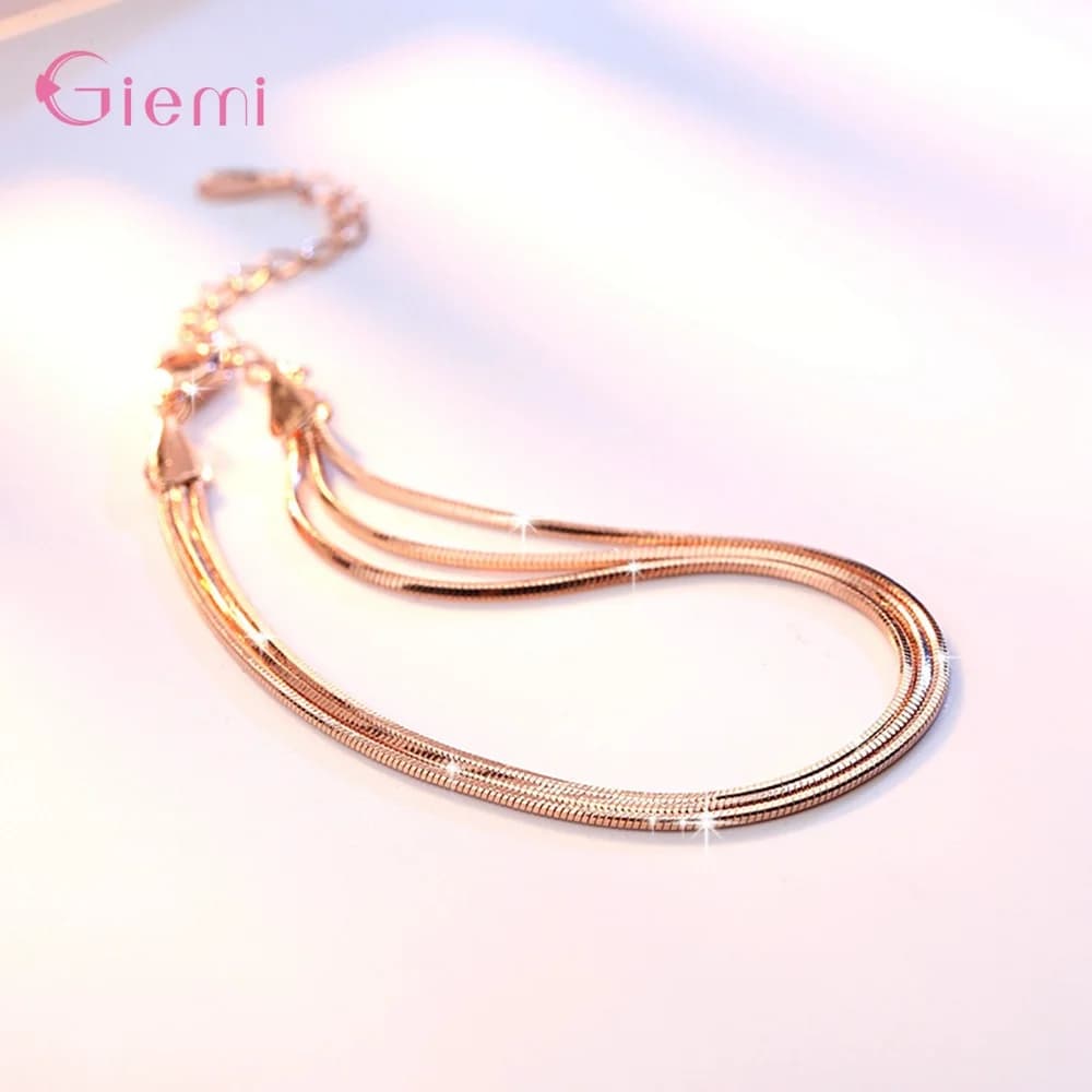Bracelet en argent regardé 925 pour femme, couleur or blanc et rose au choix, super beau cadeau de bijoux modernes, vente en gros