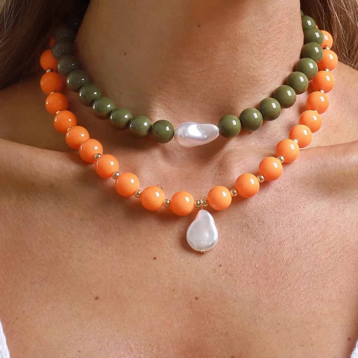 Collier ras du cou multicolore perlé, nouvelle collection printemps-été, bijou délicat et unique pour femme, chaîne de clavicule, cadeau quotidien