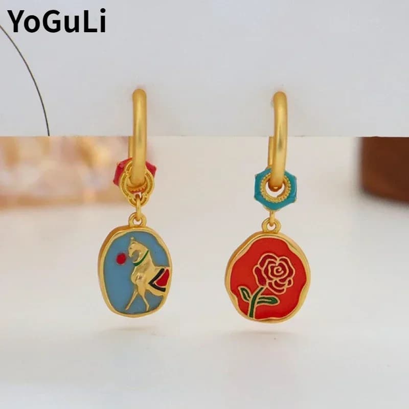 Bijoux à la mode Vintage tempérament coloré perle chaîne collier boucles d'oreilles pour femmes fille cadeaux 2024 nouveaux accessoires offre spéciale