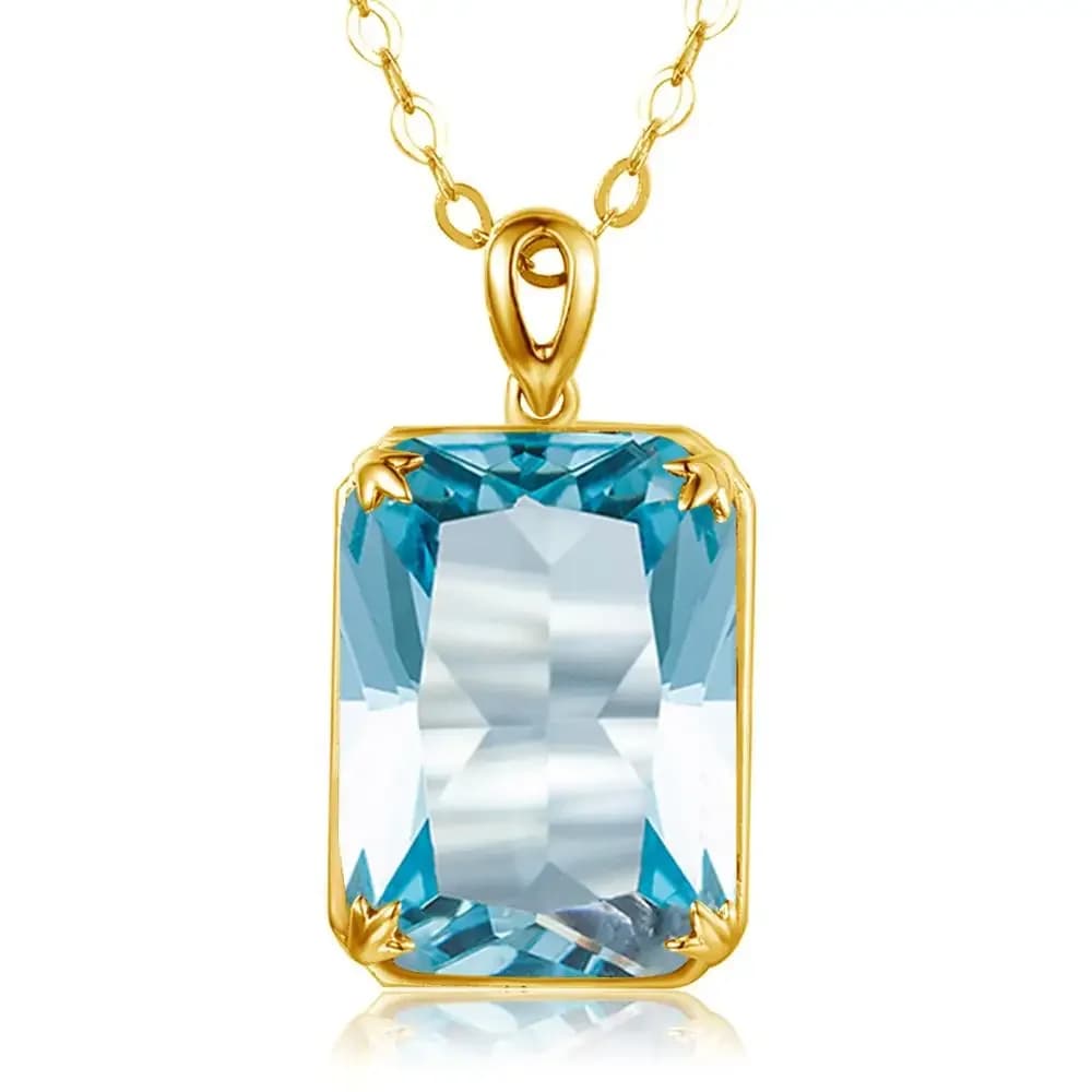 Collier pendentif aigue-marine pour femme