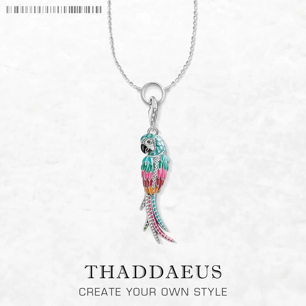 Collier à breloques perroquet paradis oiseau été tout nouveau bijoux de mode Europe 925 en argent Sterling bohême cadeau pour les femmes