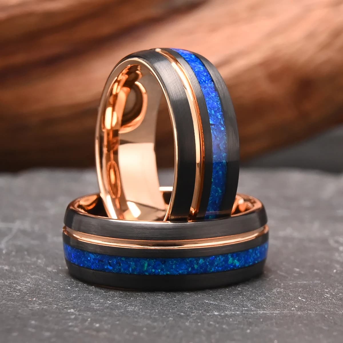 Anneaux de mariage en tungstène pour homme anillos anillo hombre opale bijoux de luxe couples bague