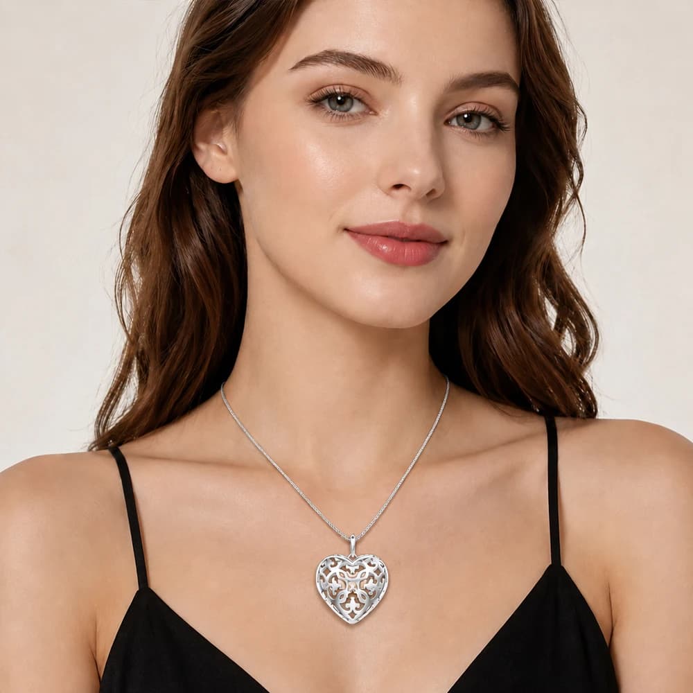 Collier coeur médaillon flambant neuf lien chaîne bijoux de mode Europe 925 en argent Sterling cadeau pour femme amie