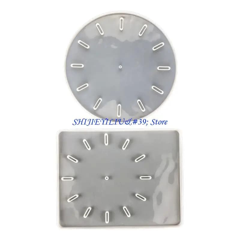 E21F – moules en résine d'horloge pour résine, grands moules ronds/carrés en Silicone, moules en époxy, accessoires bijoux