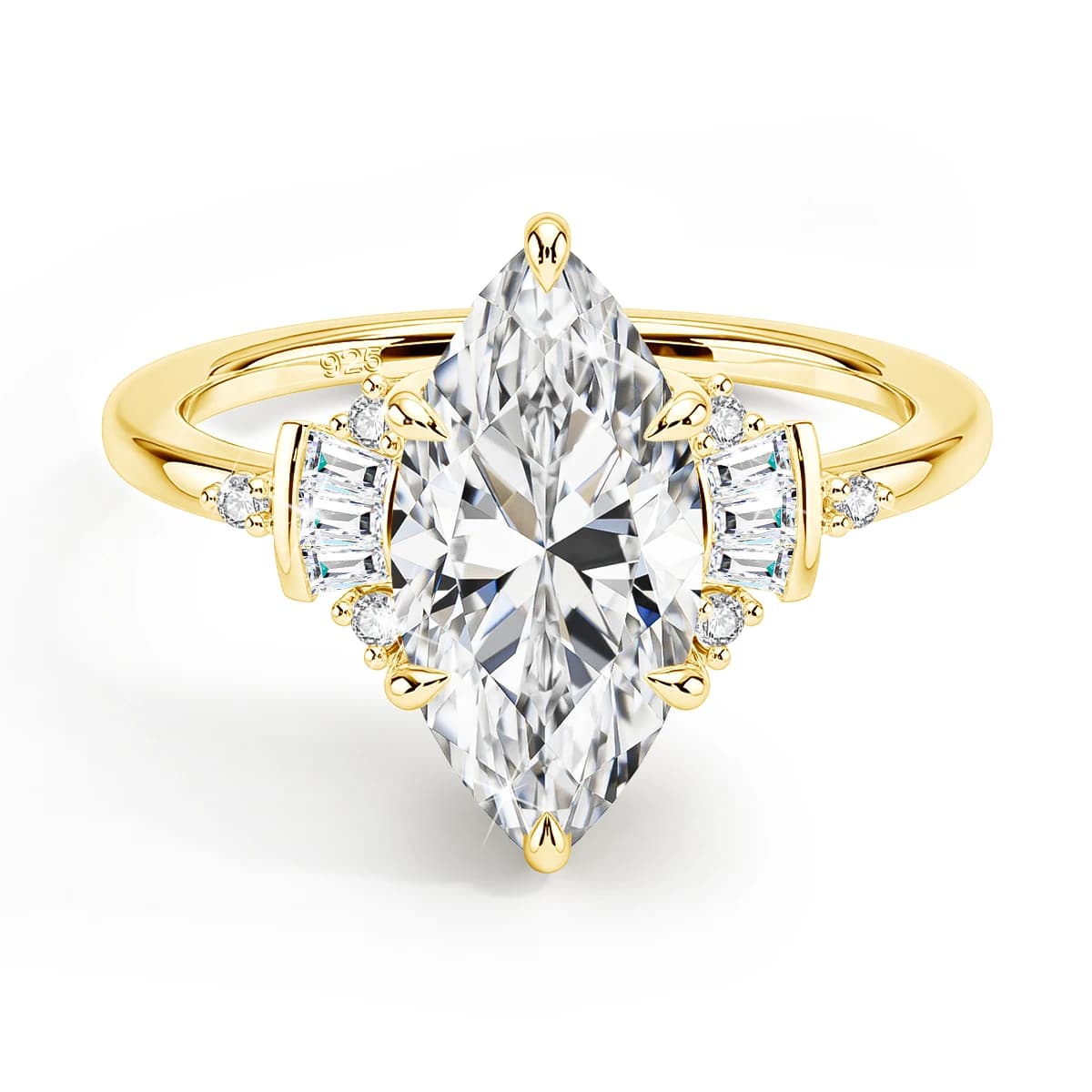Bague de fiançailles Marquise de luxe 3ct 7*14mm