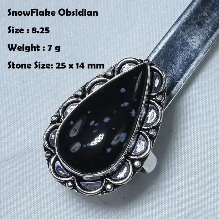 Bague en onyx noir véritable