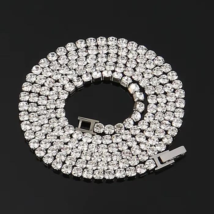 Collier gothique en acier inoxydable, chaîne de Tennis de 4mm, collier Hip Hop pour hommes, collier