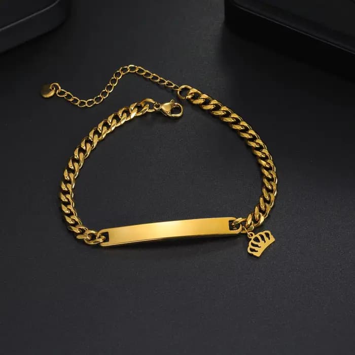 Ensemble de bijoux Punk pour hommes et femmes, collier et Bracelet avec nom personnalisé, ensemble p