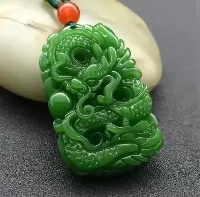Collier rectangulaire en Jade vert naturel lisse, pendentif pour femmes et hommes, breloques en pier