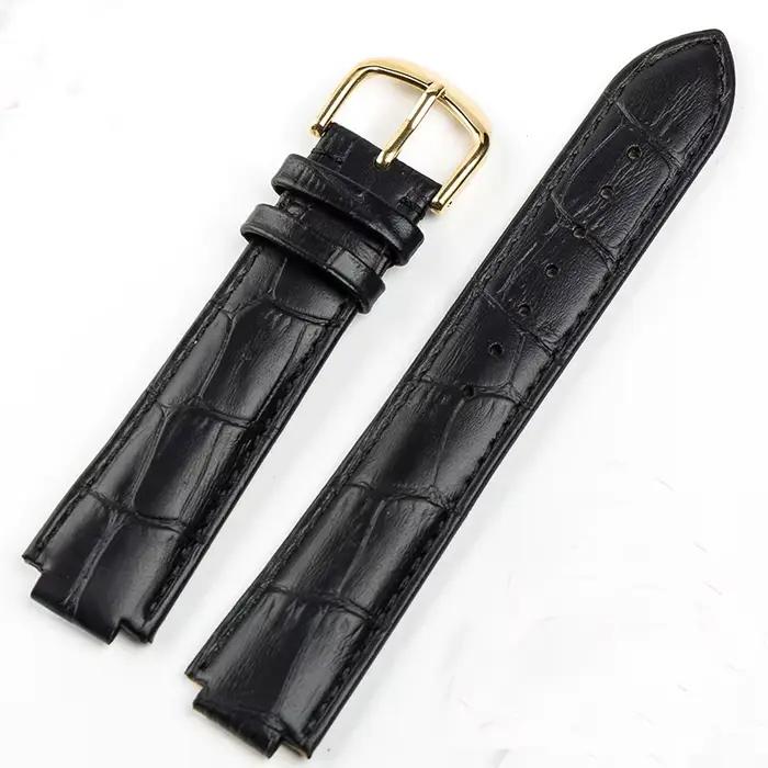 Bracelet de montre en cuir véritable adapté à l'interface convexe Cartier 16/18/20/22mm, accessoires de remplacement pour chaîne de montre homme/femme