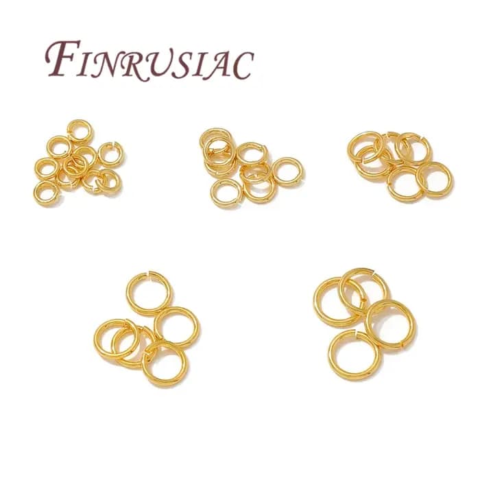 50-100 pièces Anneaux ouverts plaqués or 18 carats de 4-8 mm pour la fabrication de bijoux