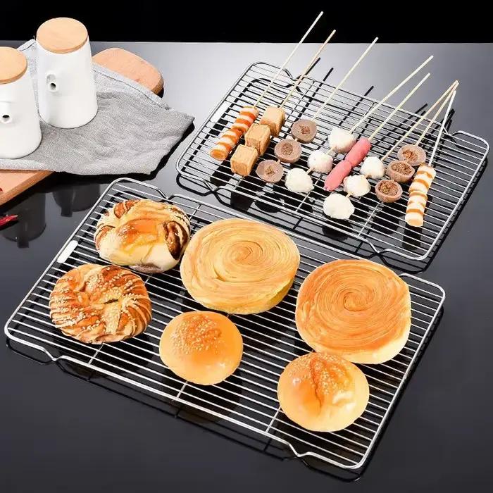 Plateau de cuisson avec support de refroidissement amovible, ensemble de plaques de cuisson en acier inoxydable, Non toxique, utilisé pour le four, plateau de barbecue, lavable au lave-vaisselle
