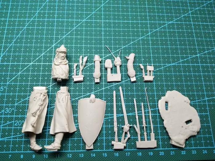 Kit non peint 1/24 75mm Chevalier Templier - Figurine Hiver 75mm Figurine Historique Kit en Résine Miniature