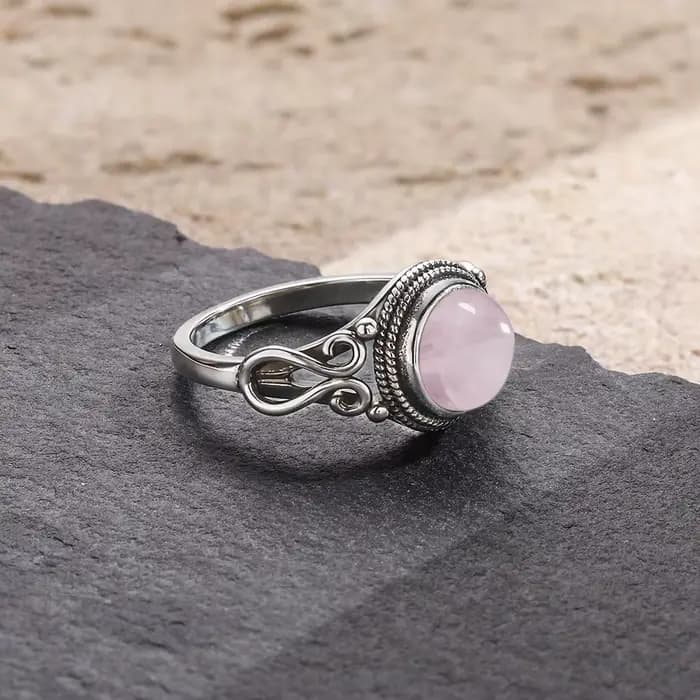 Bague en argent sterling 925 avec pierre naturelle