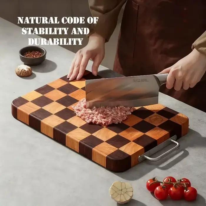 COOKER KING damier planche à découper bois massif cuisine planche à découper ébène bois planche à découper bois ustensiles ménagers