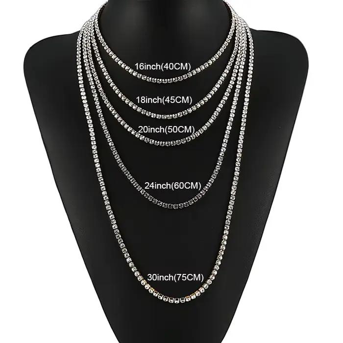Collier gothique en acier inoxydable, chaîne de Tennis de 4mm, collier Hip Hop pour hommes, collier ras du cou en cristal de Zircon pour femmes, bijoux