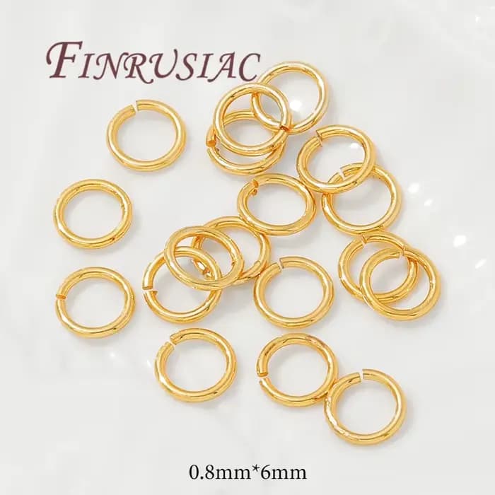 50-100 pièces Anneaux ouverts plaqués or 18 carats de 4-8 mm pour la fabrication de bijoux