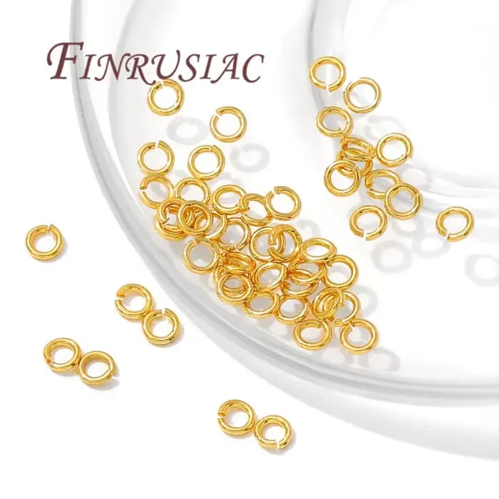 50-100 pièces Anneaux ouverts plaqués or 18 carats de 4-8 mm pour la fabrication de bijoux