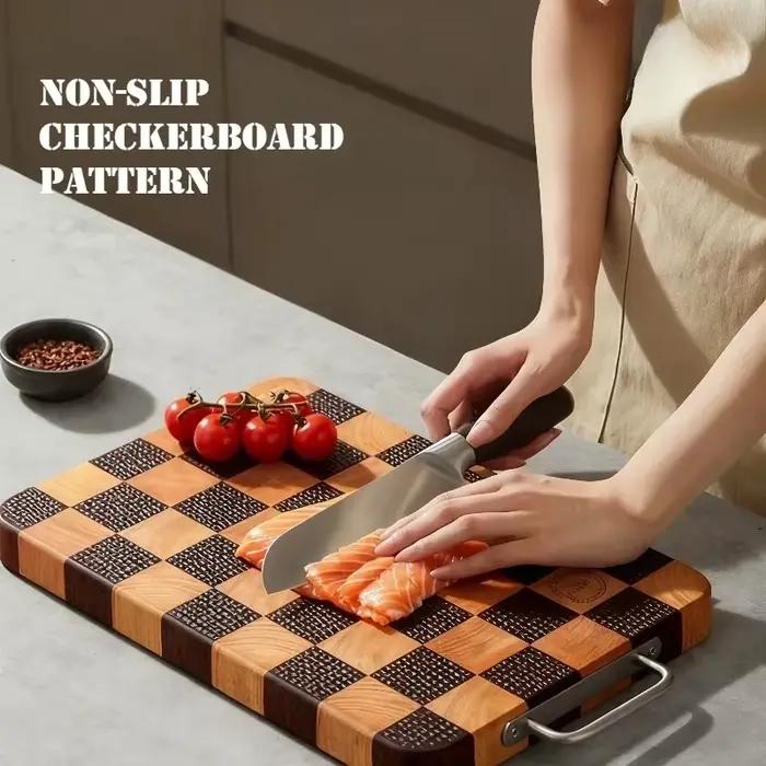 COOKER KING damier planche à découper bois massif cuisine planche à découper ébène bois planche à découper bois ustensiles ménagers
