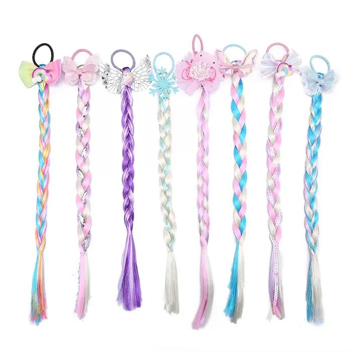 Princesse tresse Elsa bandeau postiche Cosplay perruques tressées pour Elsa habiller ensemble pour enfant en bas âge filles fête mariage anniversaire