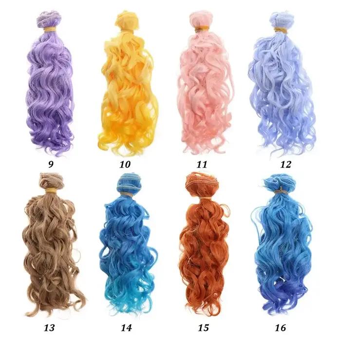 Perruques bouclées au beurre pour enfants, mini tresses à la mode, haute température, 100, 1/6, 1/4 vis, toupet jouet ultraviolet, cadeau pour enfants, accessoire de bricolage, 15x1/3 cm