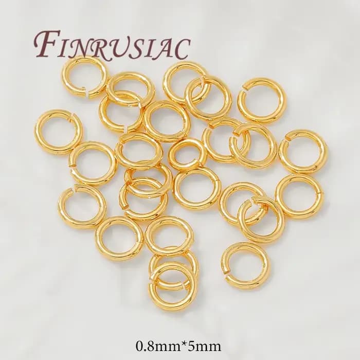 50-100 pièces Anneaux ouverts plaqués or 18 carats de 4-8 mm pour la fabrication de bijoux