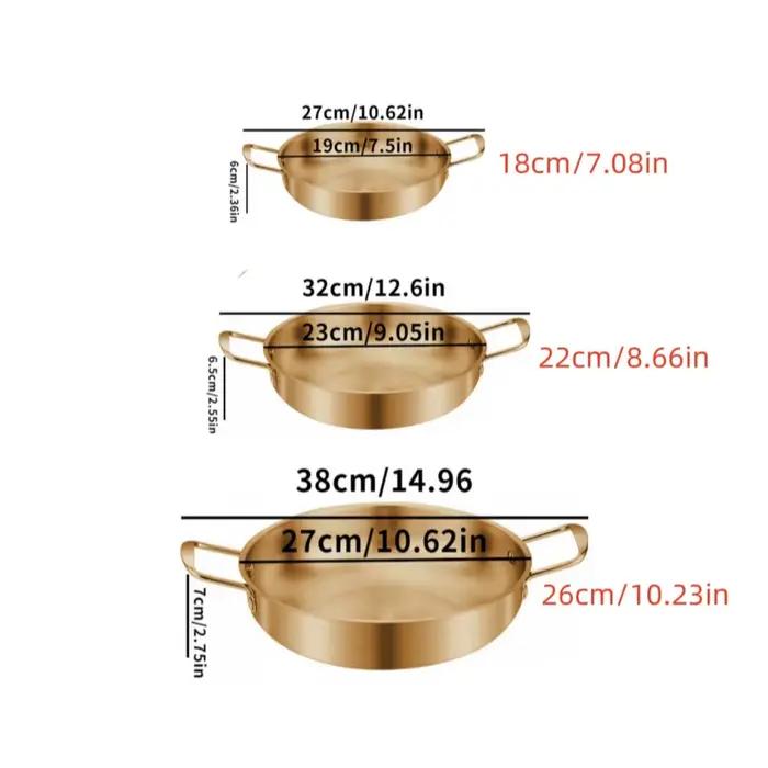 Ustensiles de cuisine en acier inoxydable, casserole sèches avec poignée, cuisson à domicile, poêle Paella, fruits de mer, Pot de riz, assiettes de collation de pique-nique