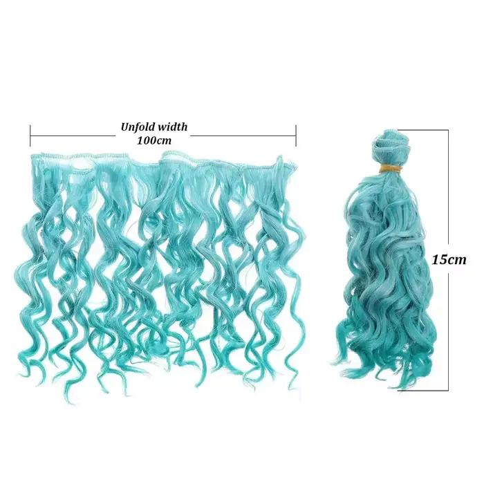 Perruques bouclées au beurre pour enfants, mini tresses à la mode, haute température, 100, 1/6, 1/4 vis, toupet jouet ultraviolet, cadeau pour enfants, accessoire de bricolage, 15x1/3 cm
