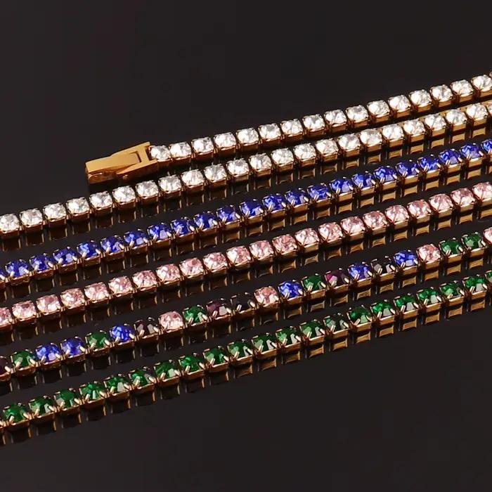 Collier gothique en acier inoxydable, chaîne de Tennis de 4mm, collier Hip Hop pour hommes, collier ras du cou en cristal de Zircon pour femmes, bijoux