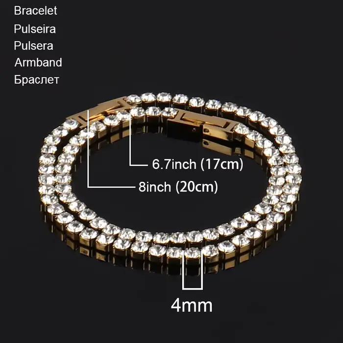Collier gothique en acier inoxydable, chaîne de Tennis de 4mm, collier Hip Hop pour hommes, collier ras du cou en cristal de Zircon pour femmes, bijoux