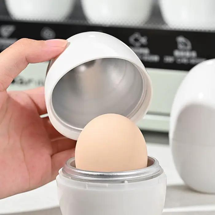 Cuiseur à œufs pour micro-ondes avec couvercle, pour œufs durs ou mollets, gadgets de cuisine pour une cuisson rapide des œufs