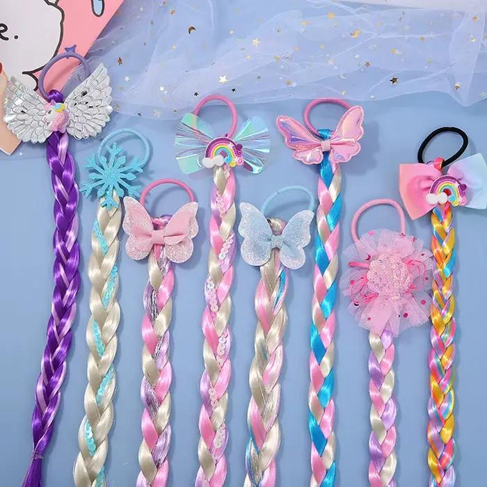 Princesse tresse Elsa bandeau postiche Cosplay perruques tressées pour Elsa habiller ensemble pour enfant en bas âge filles fête mariage anniversaire