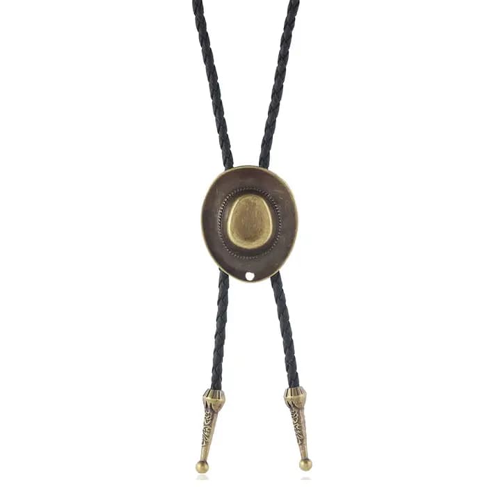 Collier en cuir style chapeau de jazz