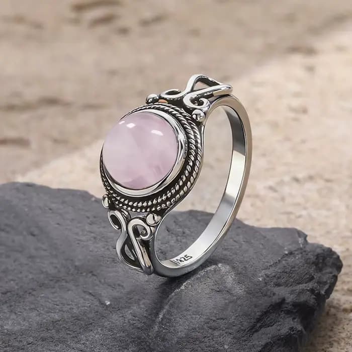 Bague en argent sterling 925 avec pierre naturelle