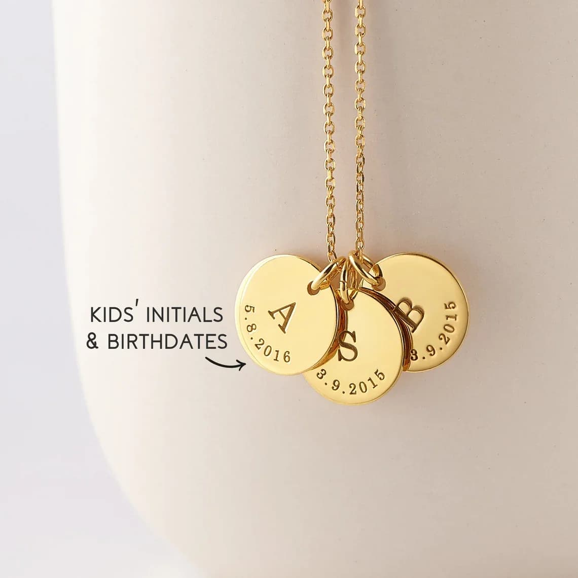 Collier initiales personnalisées pour enfants, collier en argent pour maman, collier avec initiales