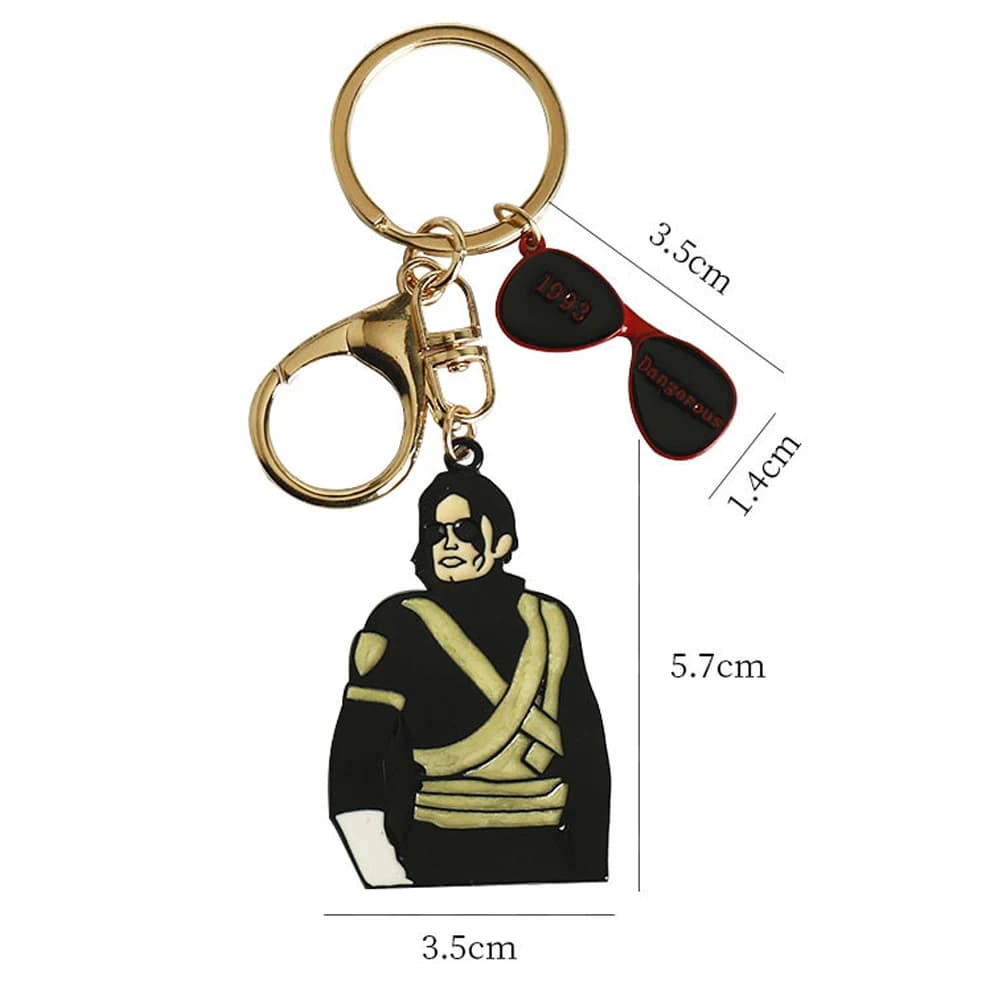 Bracelet, collier et porte-clés Michael Jackson : Charme musical tendance pour les fans – Cadeau idé
