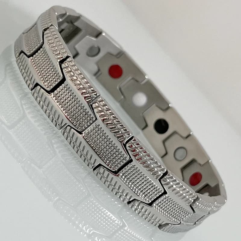 Bracelet magnétique thérapeutique pour homme, couleur or de luxe, acier inoxydable 316L, largeur 13