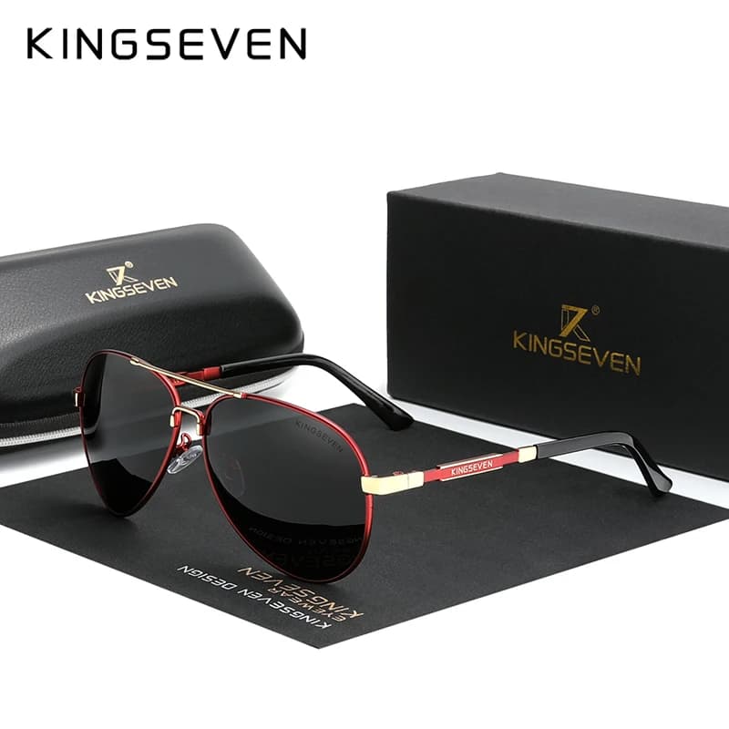 KINGSEVEN NOUVELLES Lunettes de soleil polarisées en aluminium pour hommes, idéales pour la pêche et
