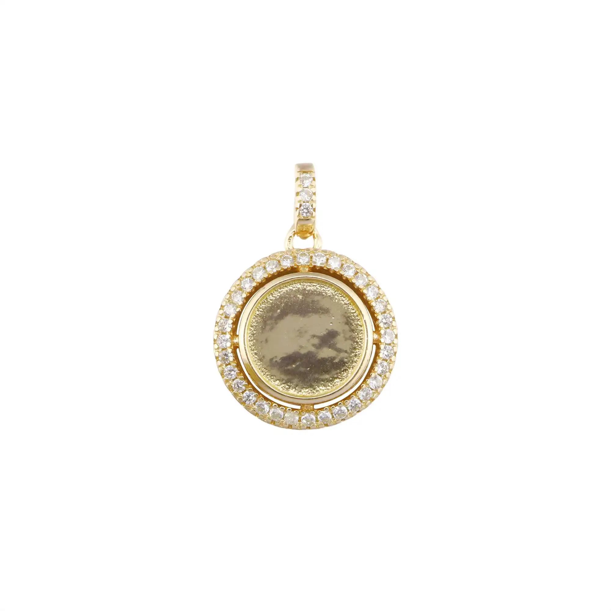 Pendentif rond en résine pour lait maternel, cadre de 8 mm, base solide, monture cabochon, charme ha