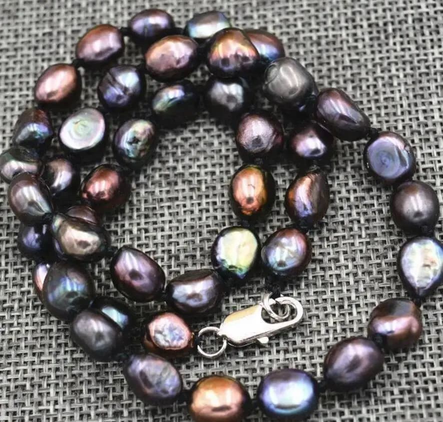 Amole-Collier de perles baroques d'eau douce naturelles, 8-9mm, 18"