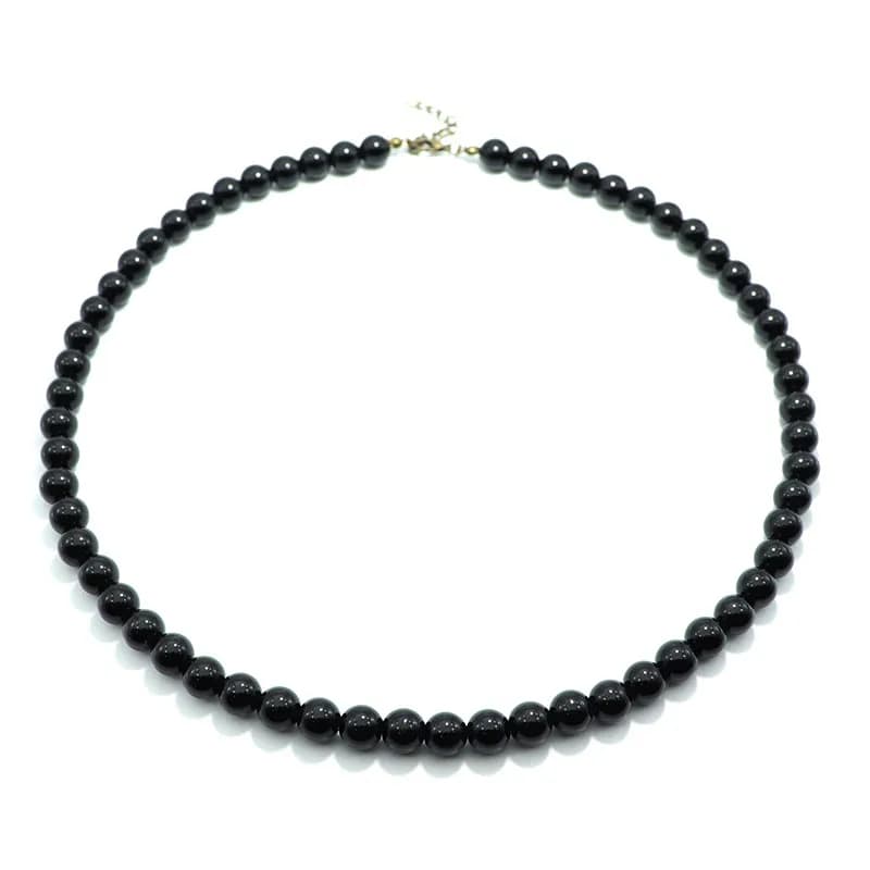 Collier minimaliste en œil de tigre pour hommes et femmes, grandes perles de 10mm, Long de 22 pouces