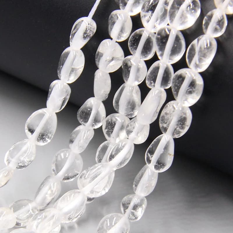 Perles de Quartz en cristal blanc clair, galets lisses de forme libre, pour la fabrication de bijoux
