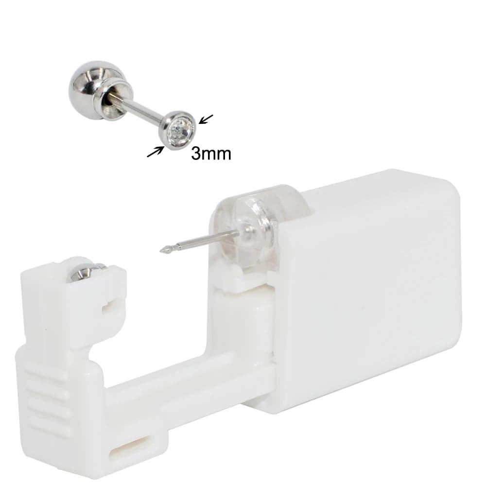 1PC 316L acier chirurgical oreille Stud jetable stérile Piercing Stud avec boule sûre boucle ensembl