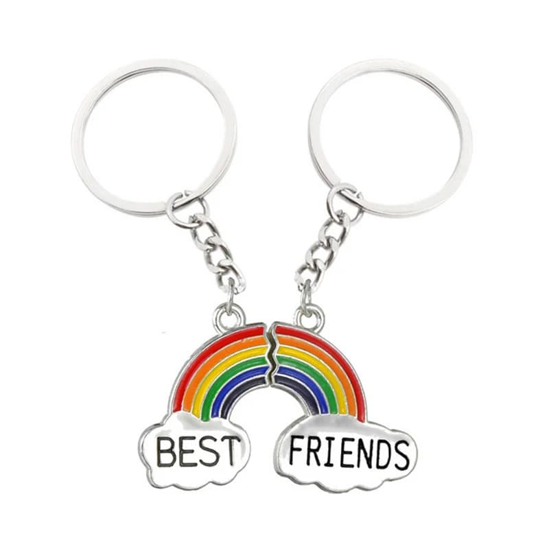 Porte-clés arc-en-ciel pour couple, bijoux pour meilleur ami, garçon, fille, navire de chia, homme,